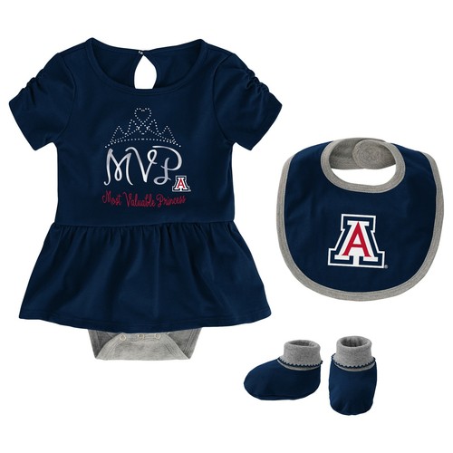 Комплект Outerstuff NCAA Infant Girls Arizona Wildcats MVP Creeper, нагрудник и пинетки