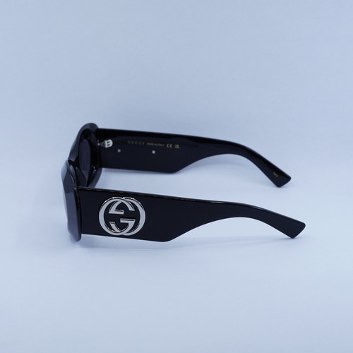 Pre-owned Gucci Gg1696s 001 Black/grey 51-20-140 Sunglasses Authentic In Gray