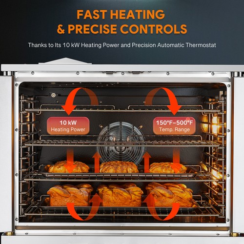 WILPREP 38in. Electric Commercial Convection Oven 240V Full-Size Single-Deck ETL