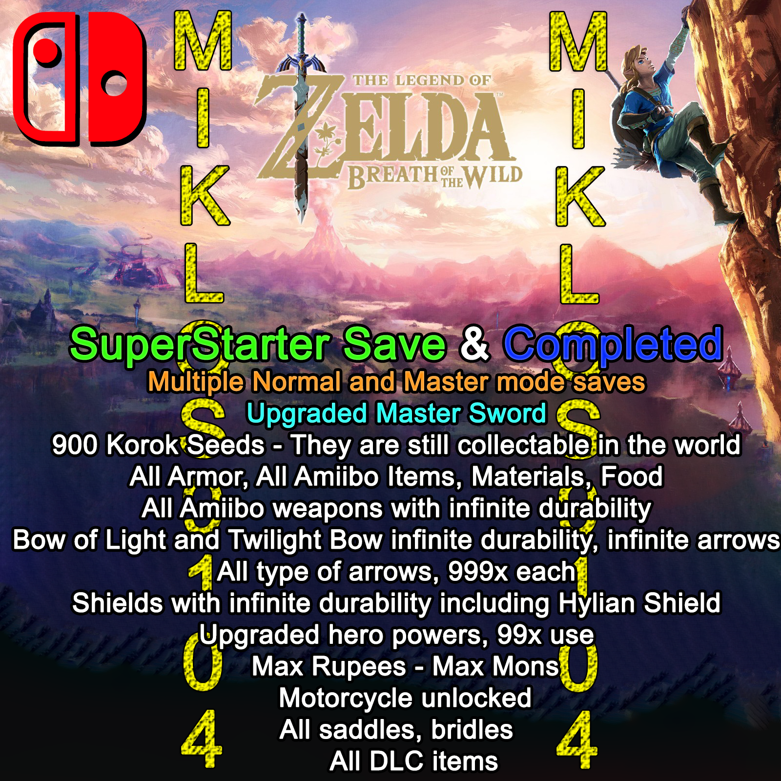 The Legend of Zelda: Breath of the Wild - Nintendo Switch Save -No 