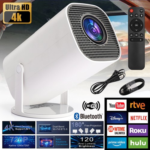 ミニプロジェクター 12000LM 4K 　Bluetooth　Wi-Fi YOWHICK WIFI プロジェクター 小型 12000LM 1080P 4K対応 タッチ