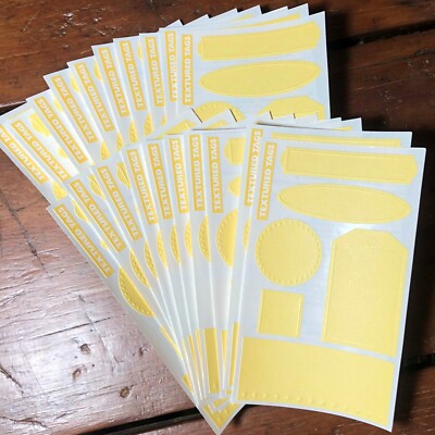 20 Mrs Grossmans Yellow Tags Stickers Label Cardmaking Scrapbooking Buttercup 