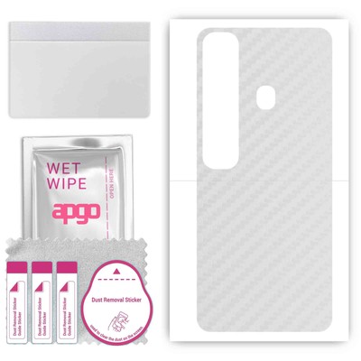 apgo Back Skin Wrap Sticker for Tecno Spark 7 Pro, Transparent Carbon