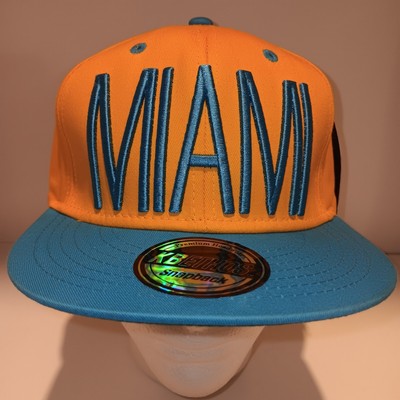KB Ethos Miami Cap Blue Teal Yellow Snapback Hat New