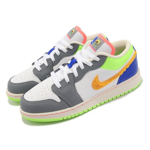 Nike Air Jordan 1 Low GS Hoops White Junior Kids Women AJ1 Casual FB1835-181