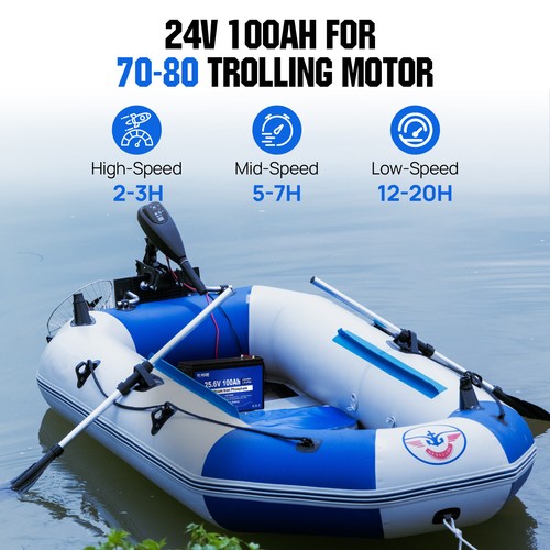 LiFePO4 24V 100Ah Lithium Battery BMS Solar Deep Cycle Off-grid RV Camper Marine