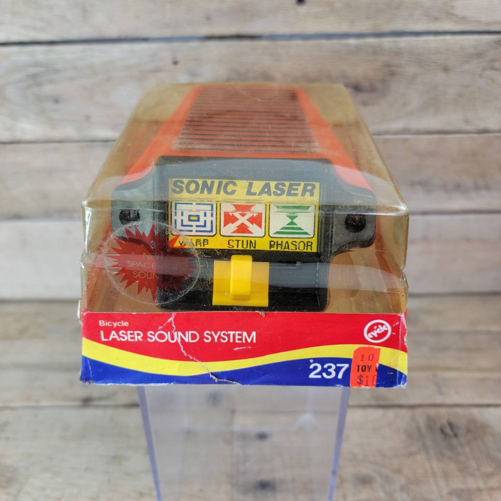 1982 Sonic Laser Bicycle Sound System NOS Vintage Toy Bike Horn Space Age #237