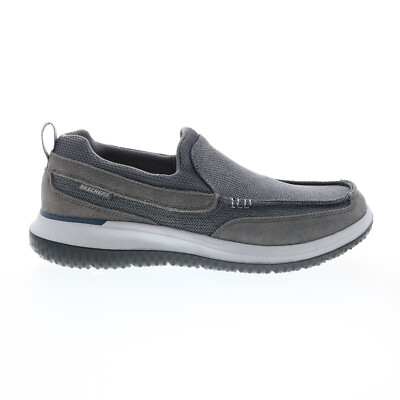 

Skechers Del Array Hefner 210278 Мужские серые парусиновые лоферы Повседневная обувь, Серый, Skechers Del Array Hefner