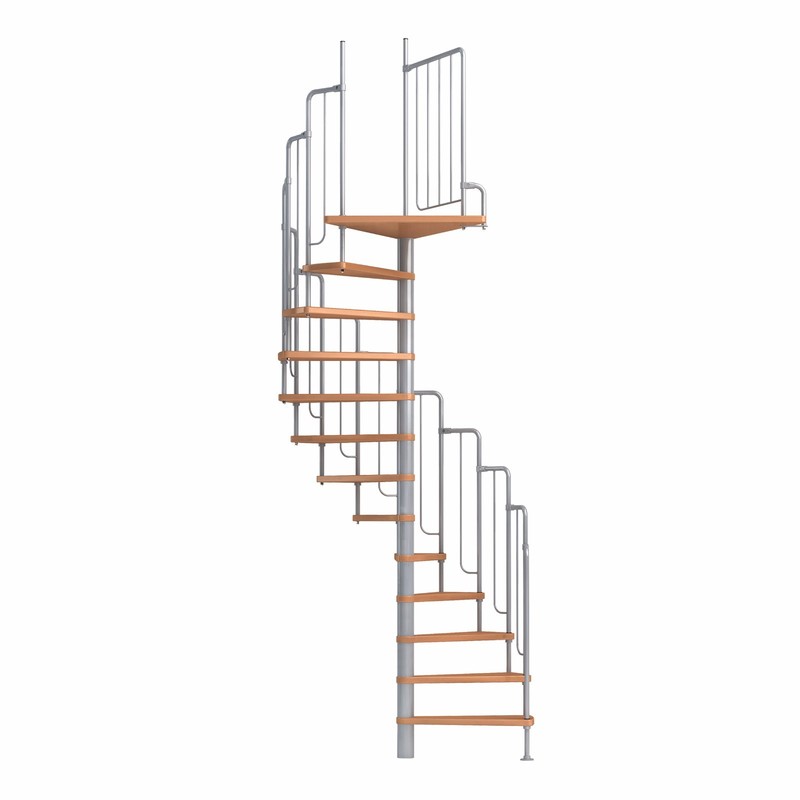 Dolle Spindeltreppe Wendeltreppe Raumspartreppe Barcelona Buche Innen WeiÃ Grau