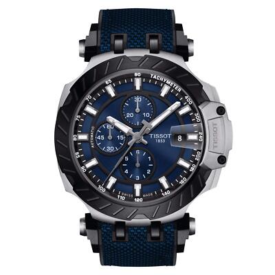Мужские часы Tissot T-Race MotoGP с хронографом и автоматическим синим циферблатом T1154272704100