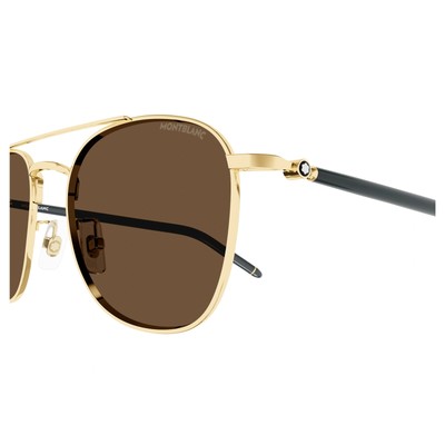 MONTBLANC MONT BLANC MB0271S-009 GOLD GREY BROWN SUNGLASSES