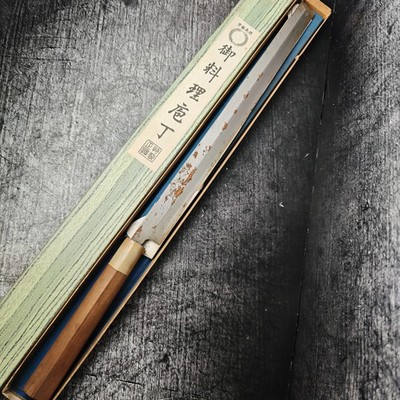 Japanisches Takohiki Profi Sushimesser Carbonstahl  Büffelhorn Ring 594