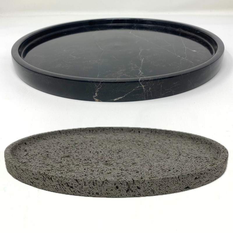 Unikat Servierplatte Marmor, Lava Adventskranz Tablett  Ablage Deko Rund Ã 30cm