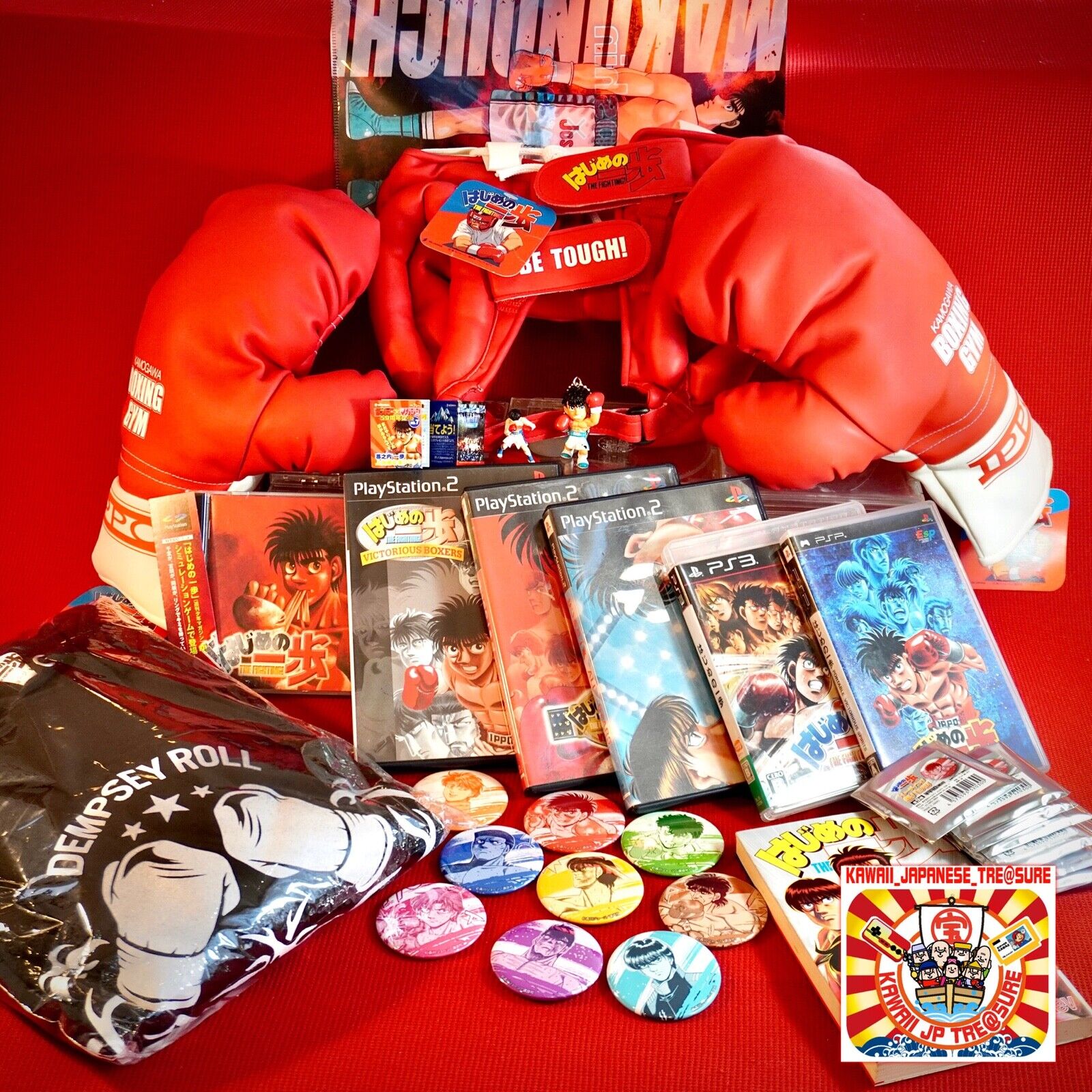 Hajime no Ippo Lot 6 PS1 PS2 PS3 PSP w/Boxing Glove Headgear Hajime no Ippo Lot 6 PS1 PS2 PS3 PSP w/Boxing Glove Headgear