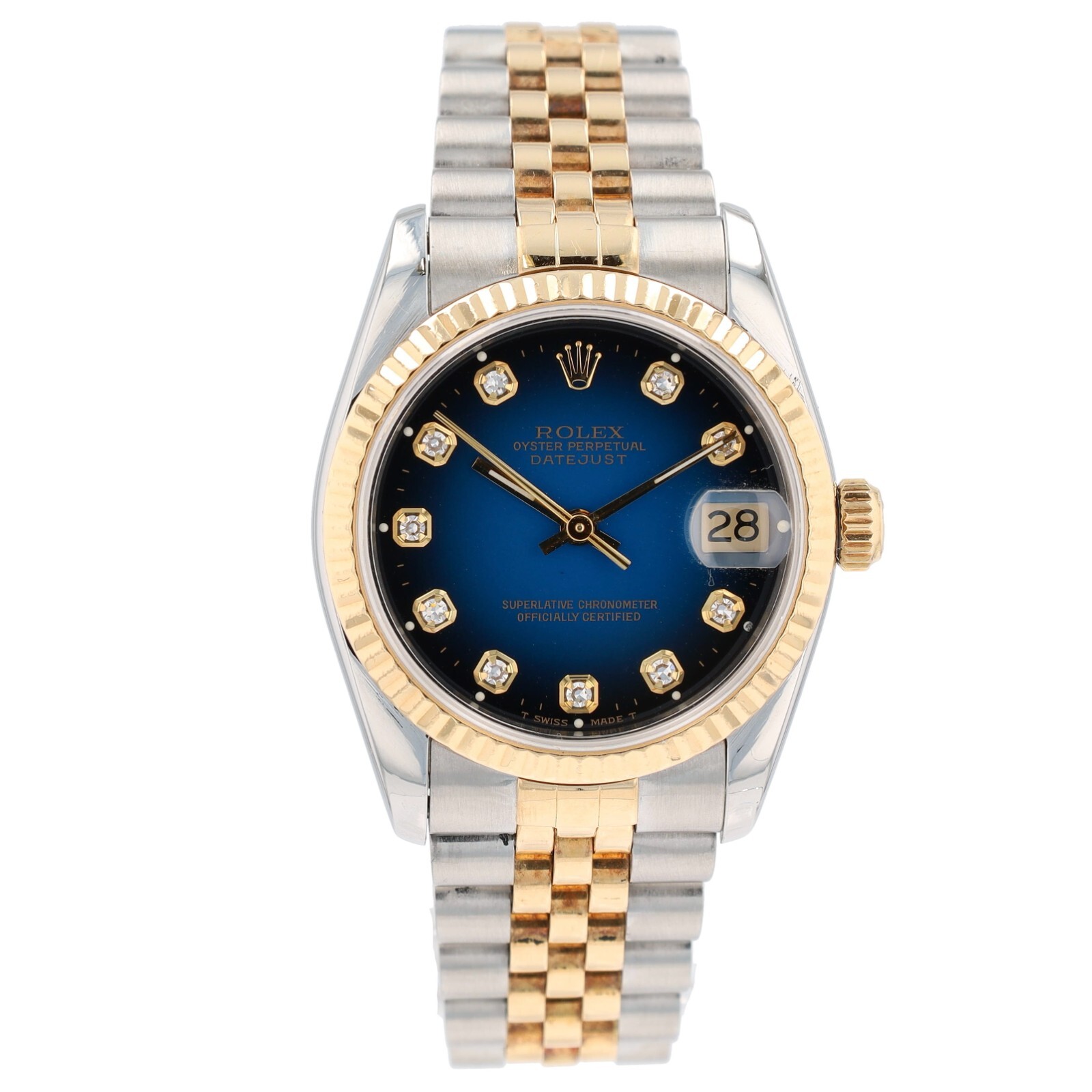 Rolex Datejust Mid-Size TwoTone Watch 68273 Factory Blue