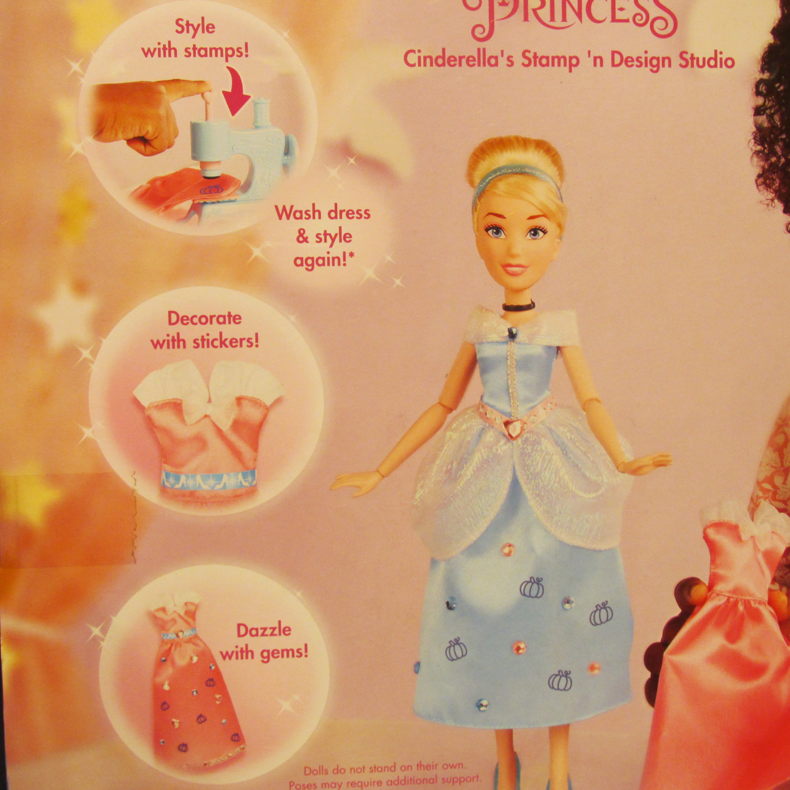 Disney Princess Cinderella Doll Set Stamp 'n Design Studio Dresses Girl 3+ New