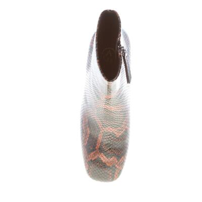 ASH ASH DAMEN SCHUHE COGNAC PYTHON PRINT LEDER JADE STIEFELETTE MIT ZIP ABSATZ 9 CM
