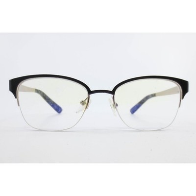 Oleg Cassini OCO 116 001 Black Silver Semi Rimless Cat Eye Eyeglass Frames 51-18