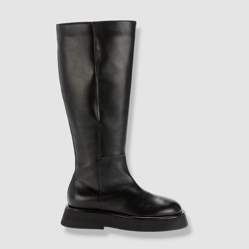 Pre-owned Wandler $810  Women Black Rosa Leather Knee High Boot Shoes Size 38.5