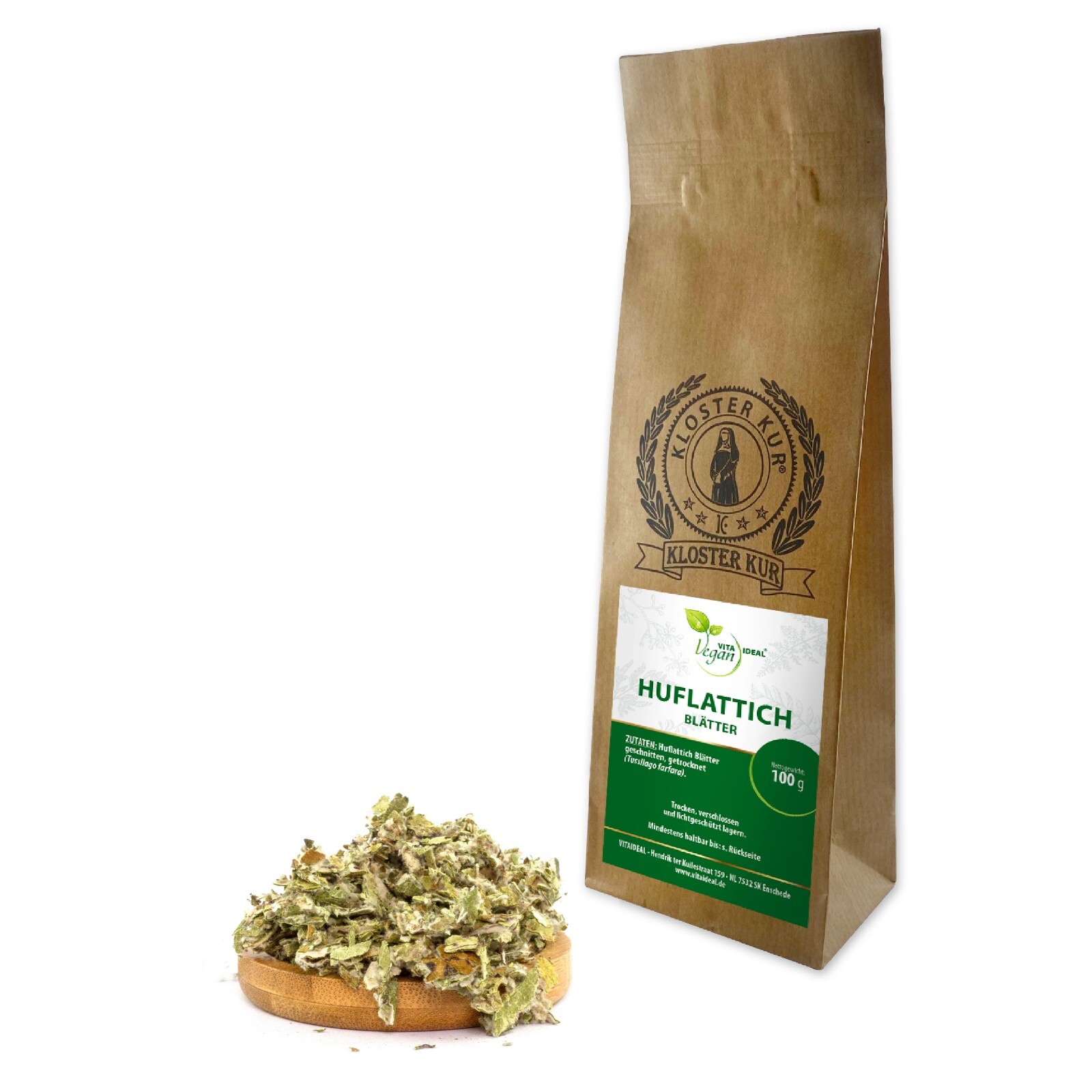 VITA IDEAL Vegan® Huflattich Blätter geschnitten -Tussilago- farfara Kräuter Tee