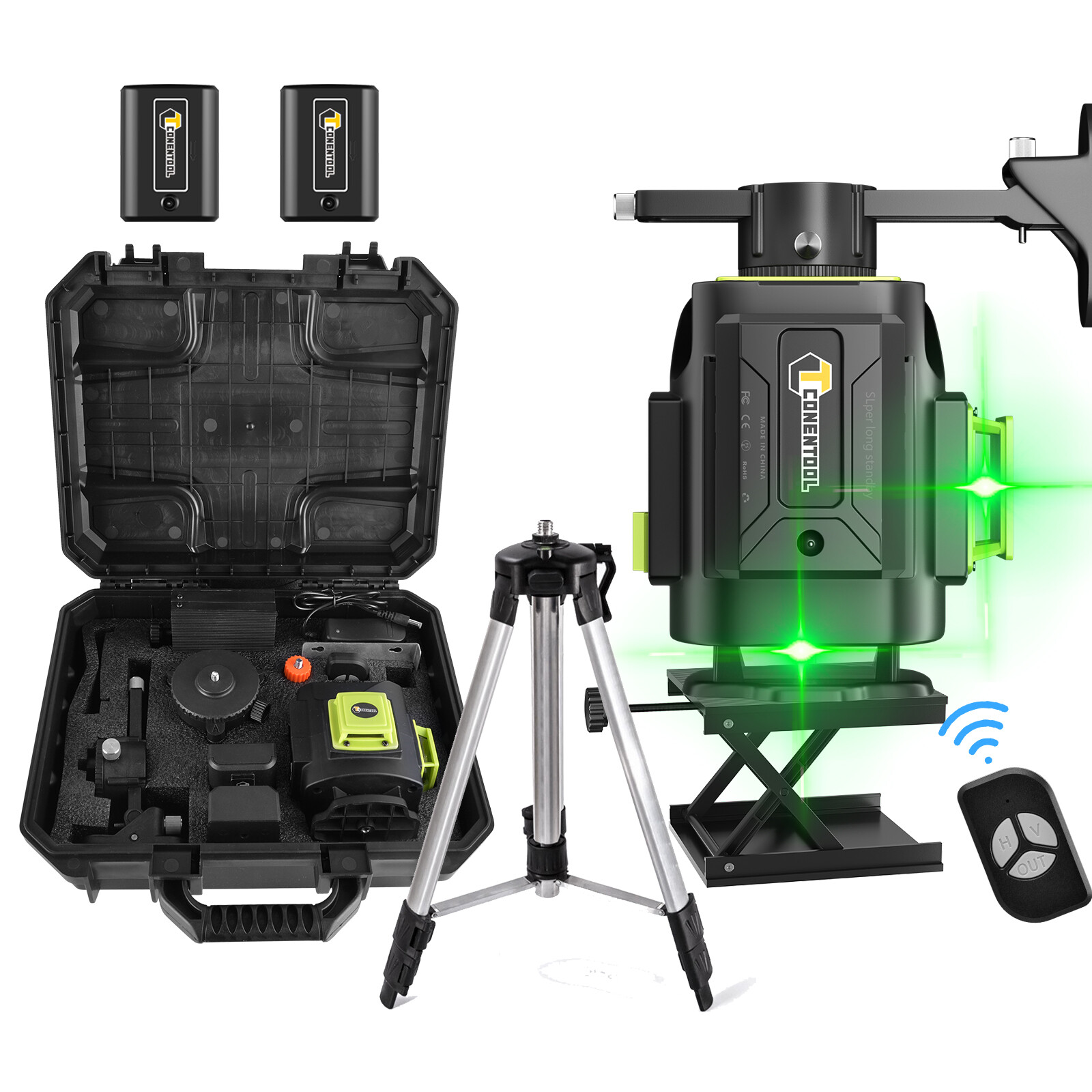 12-Lines Laser Level Meter Bracket Self-Leveling 360°Cross 