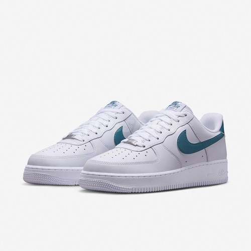 Nike Air Force 1 07 AF1 White Aqua Men Casual Lifestyle Shoes Sneaker FJ4146-114