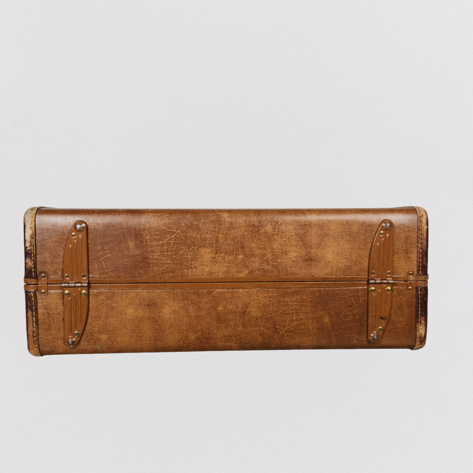 1930s Vintage Samsonite Suitcase Leather Trim Plaid Interior