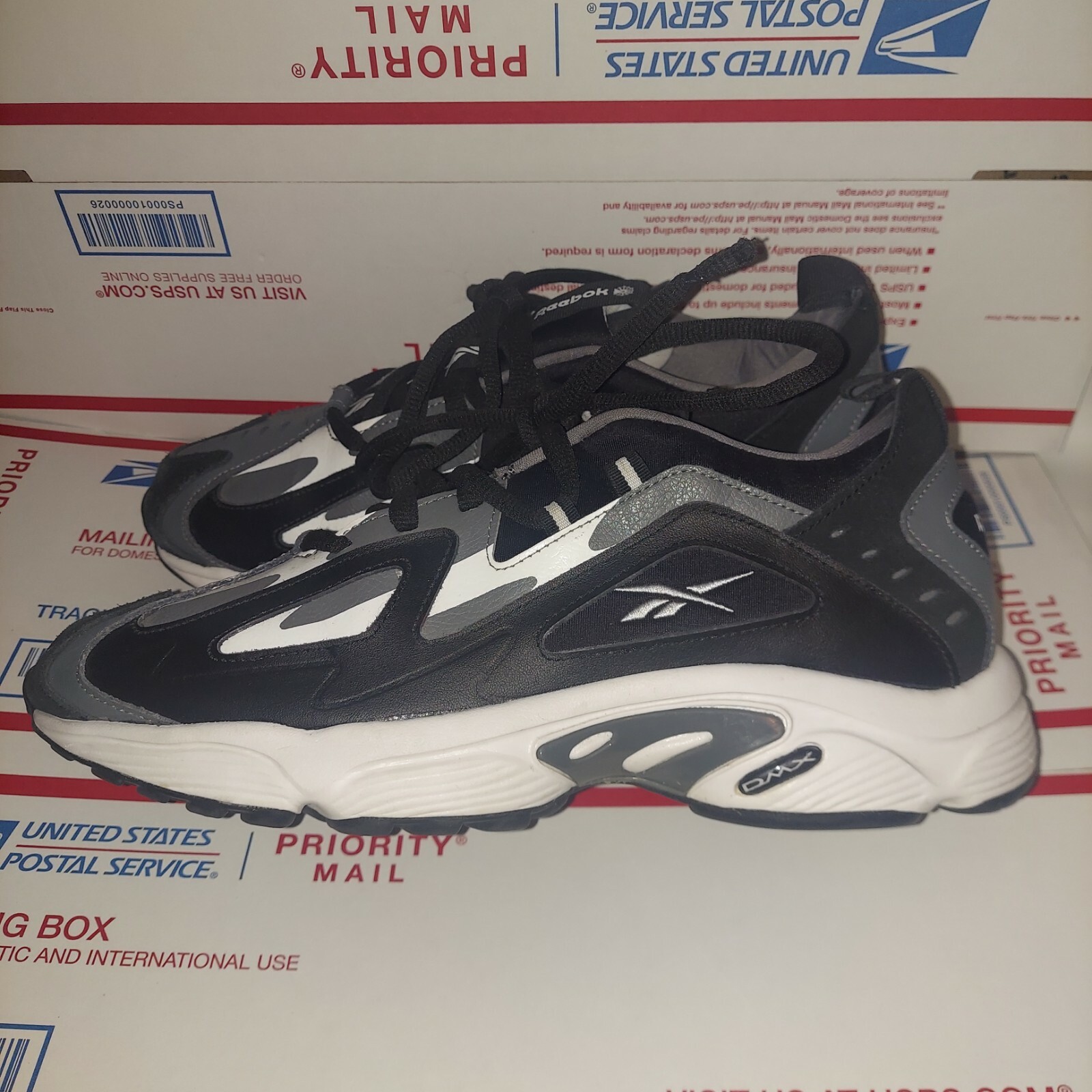 Reebok DMX Series 1200 Sneakers Men's 9.5 Black White Gray Worn Twice:  купить с доставкой из США, цена 6 744 руб - (195035749839)