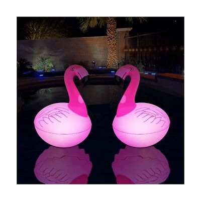 Rukars floating Flamingo LED pool lights 2PCS, Waterproof, Glow in The Dark s...