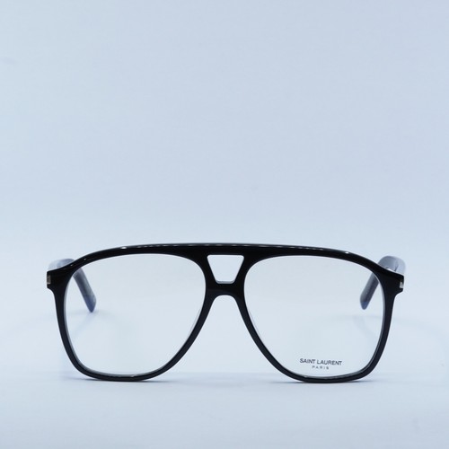 Pre-owned Saint Laurent Sl596duneopt 001 Shiny Black 58mm 58-14-145 Sunglasses Auth... In Clear Demo Lens