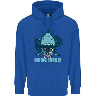 Diving Thrills Funny Scuba Diving Shark Diver Hombres Sudadera