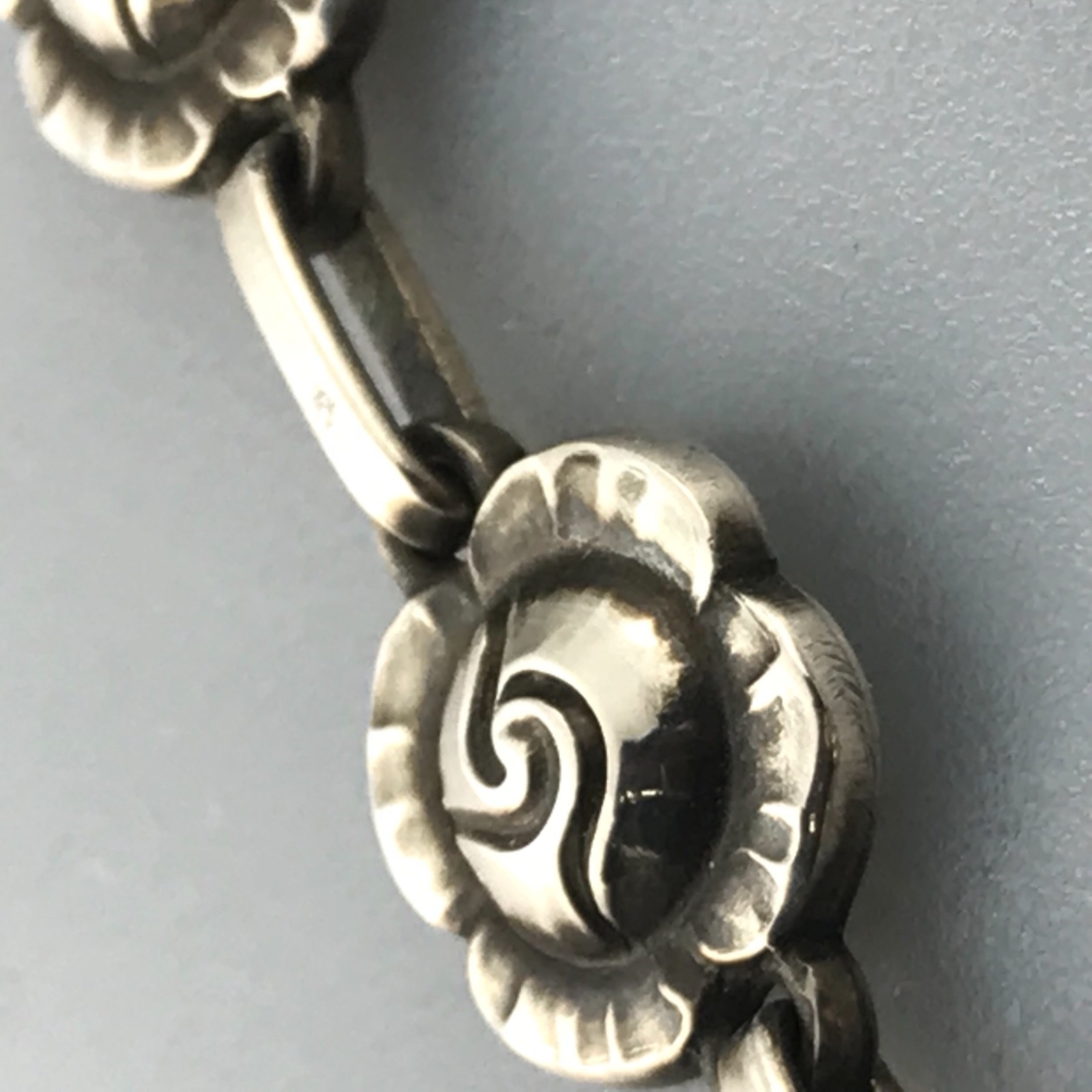 GEORG JENSEN Denmark Sterling Silver Rose Necklace #42A