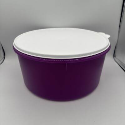 TUPPERWARE Giant Canister 10 L / 42 Cup w Seal NWT Purple Sorbet Color