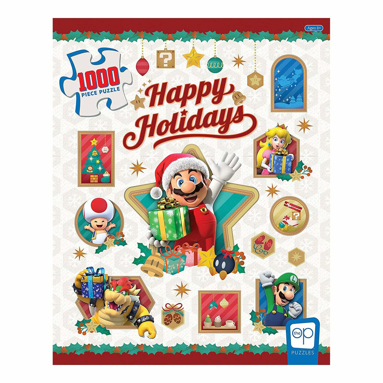 USAopoly Super Mario Happy Holidays Пазл из 1000 частей НОВЫЙ 