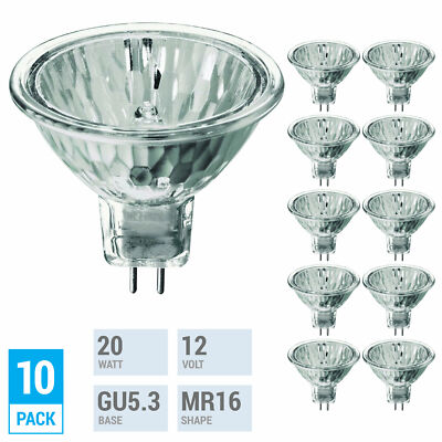 10 Pack 20MR16 Halogen Bulb BAB 20W 12V FL MR16 Dimmable 2-P