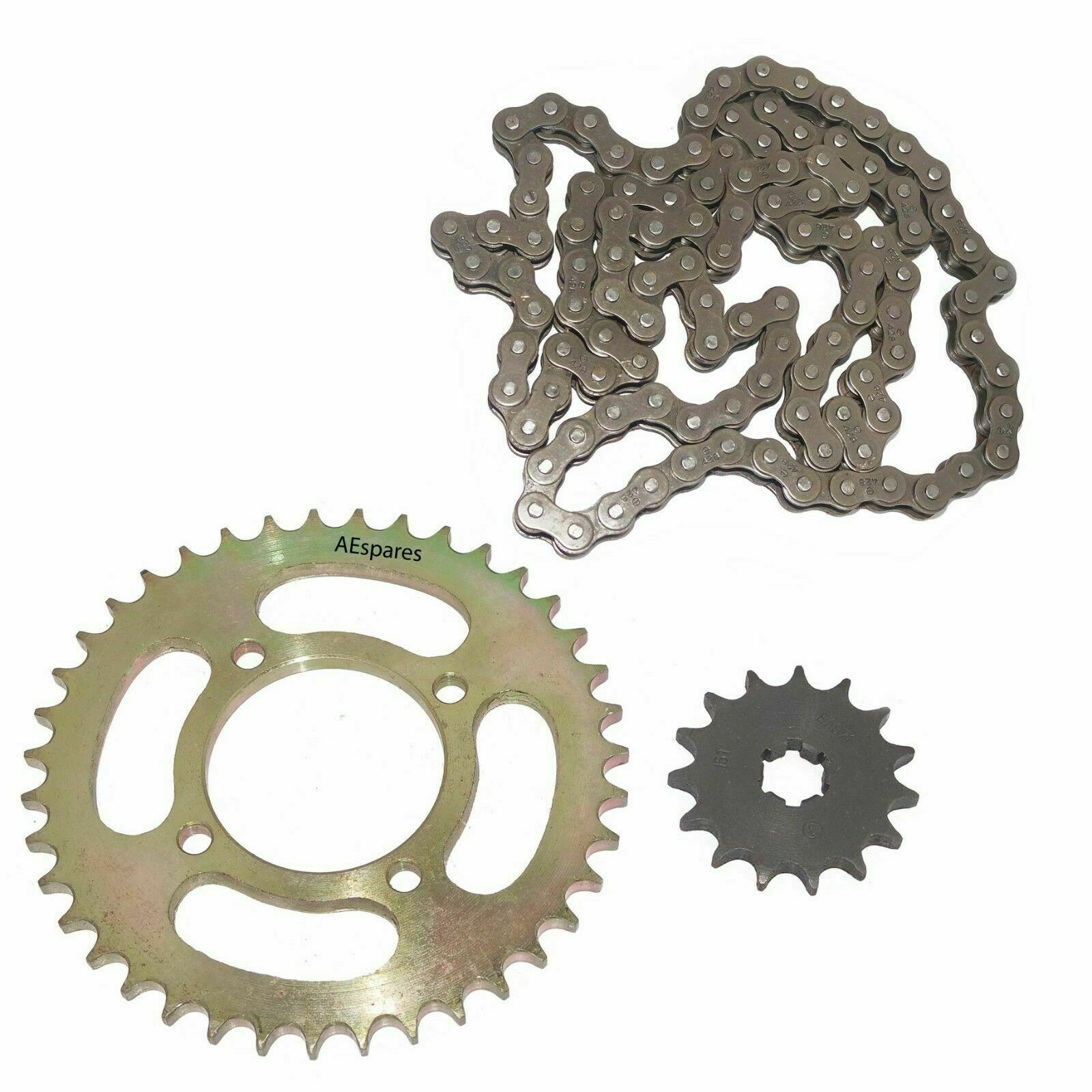 For Yamaha RX 100 Chain With Sprocket Kit Front 15 Teeth And Rear 39 Teeth  