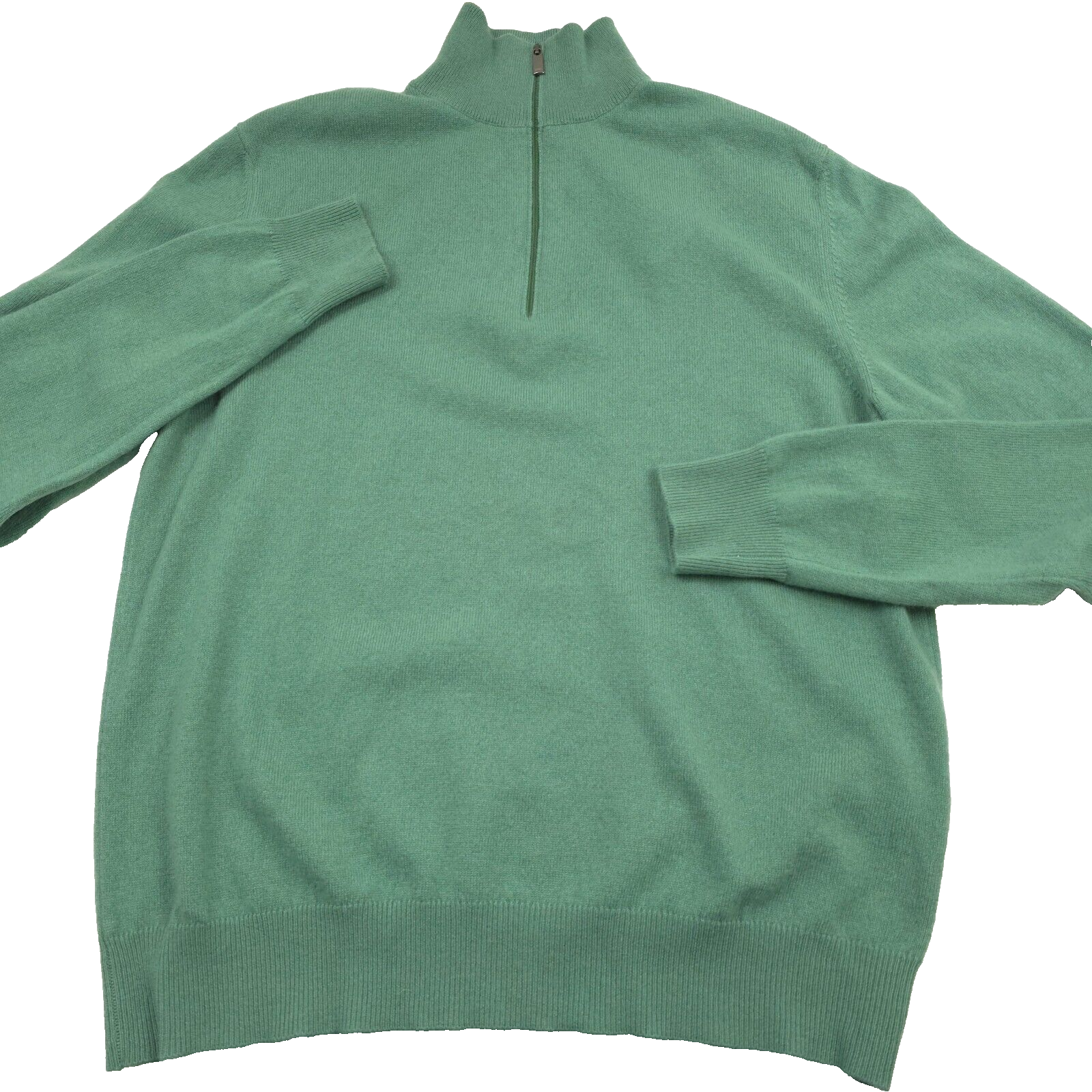 Pre-owned Massimo Alba $950  Green Cashmere Half Zip Sweater Made In Italy Mens Size Xl