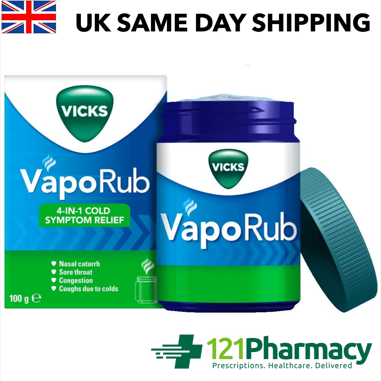 Vicks Vaporub ointment 100g Helps nasal catarrh, sore throat