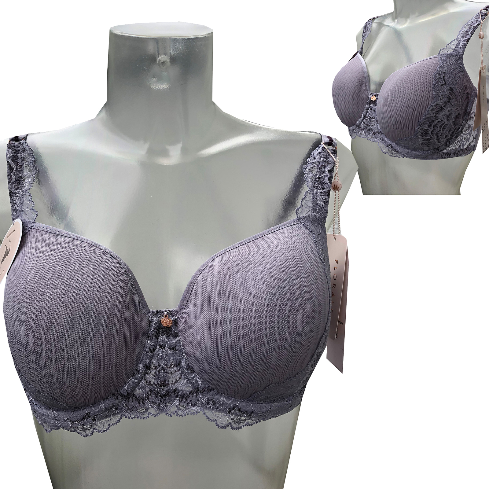 Triumph Peony Florale WP Damen Schalen BH mit Bügel Gr. 70C Lila NEU