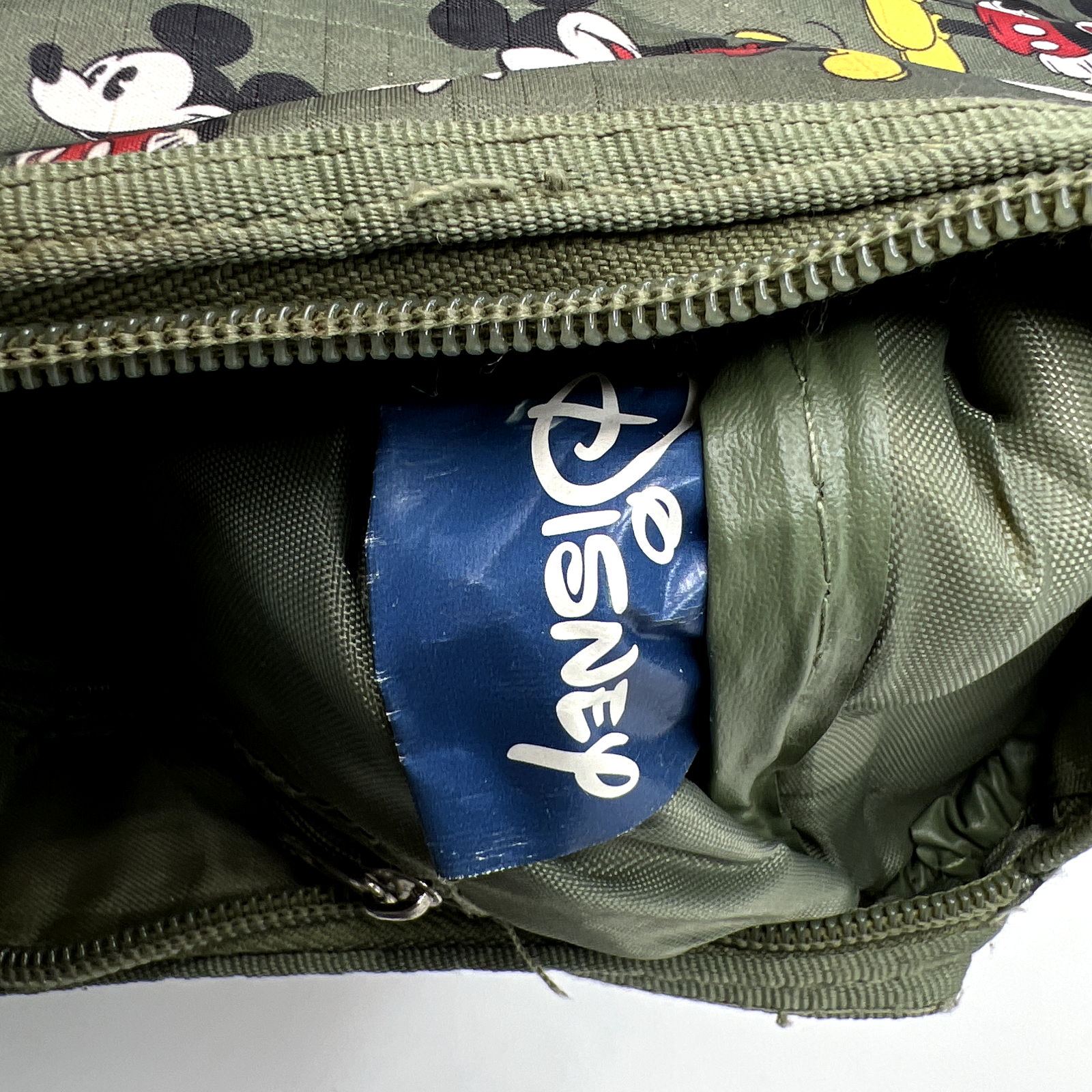 Mickey Mouse Olive Green Tote Purse Zippered Hand Bag Authentic Disney 11x9