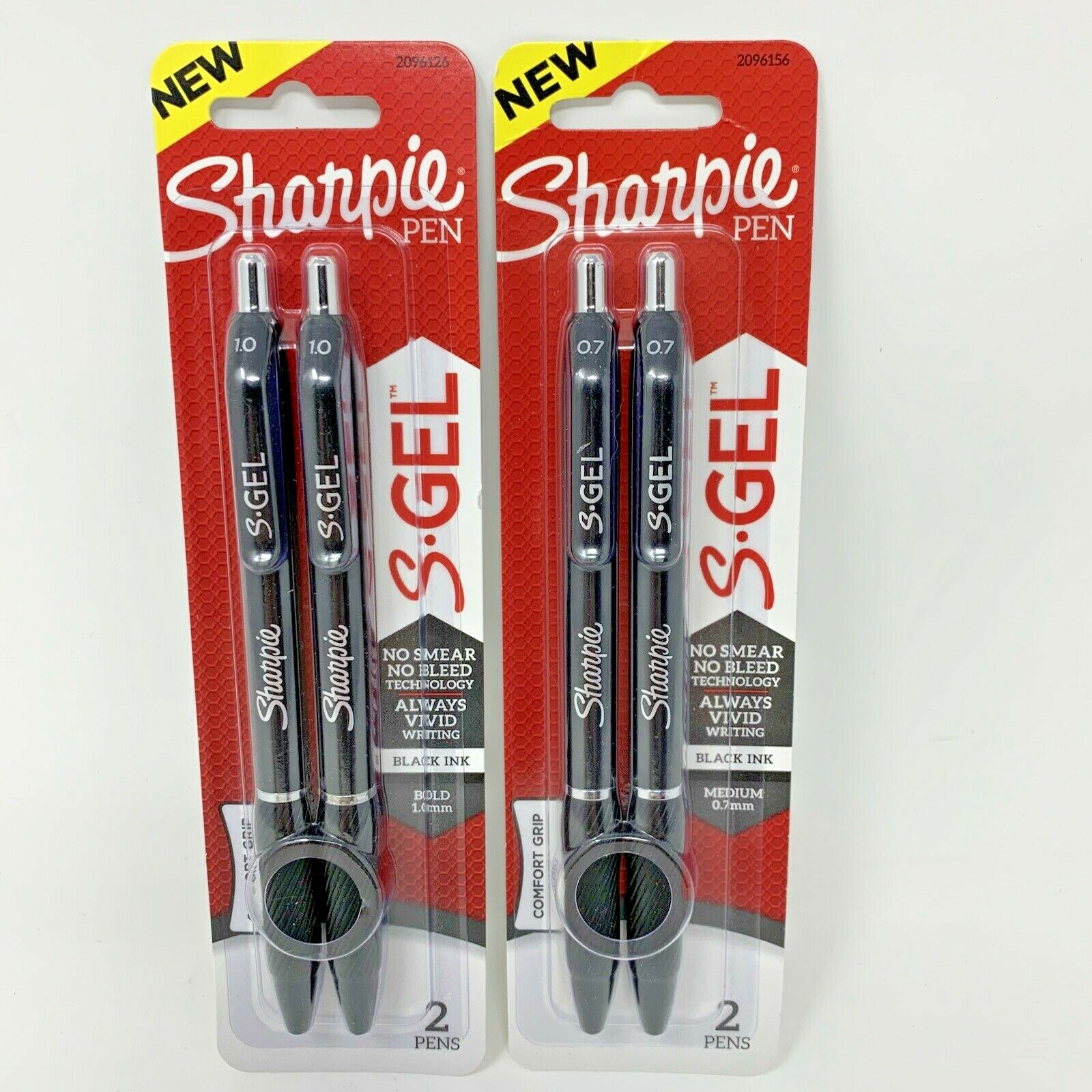 New Sharpie Pen S Gel Black Ink Medium 0.7mm No Smear No Bleed Lot of 4
