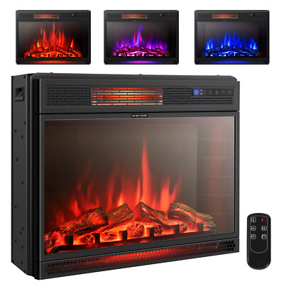 Topbuy 28'' Electric Fireplace 900/13500W Wall Recessed Electric Heater w/Remote