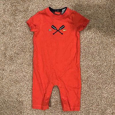 Little Me Summer Orange Romper Paddles 3m