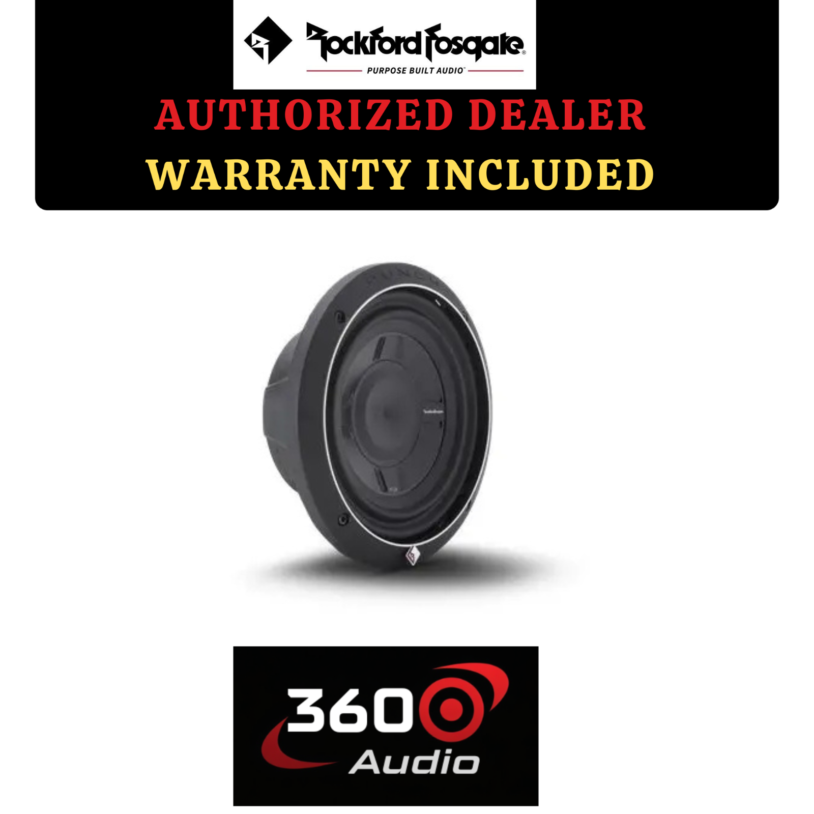 Rockford Fosgate P3SD4-8 Punch P3 8'' Slim Shallow Subwoofer 4-Ohm DVC 300W RMS
