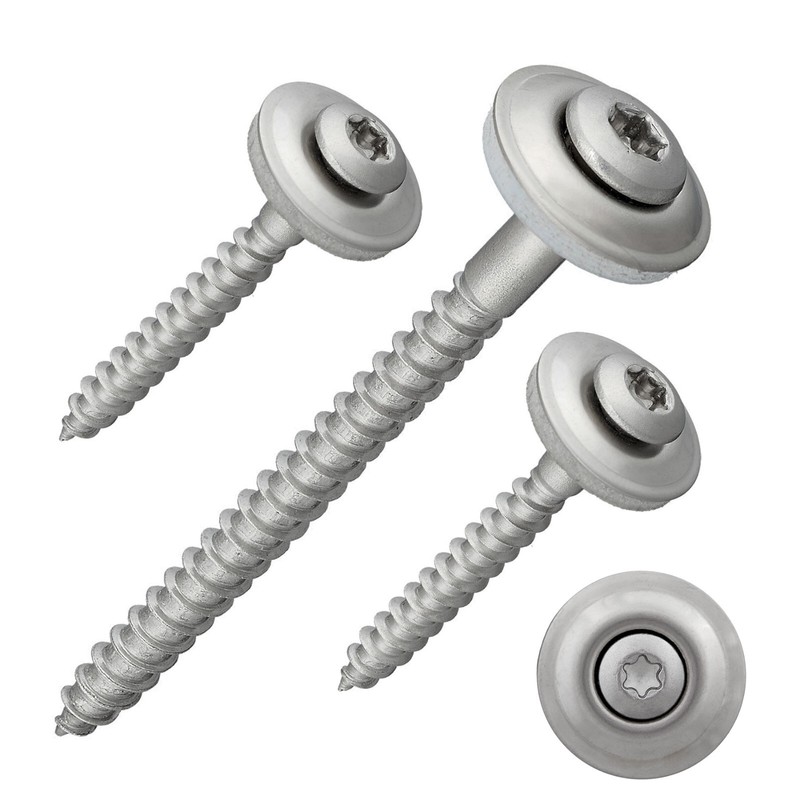 Spenglerschrauben Torx | Edelstahl A2 | Dichtscheibe 15 Mm | 4,5 X 20 - 100 Mm