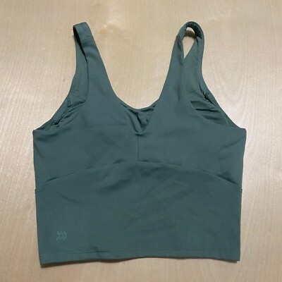All in Motion Size Small Light Support Flex V-Neck Tank Padded Sports Bra Green