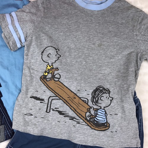 Lot Of Hanna Andersson Boys 120 ( 6/7 ) Peanuts Wolf Shirts Shorts *Stains *Read