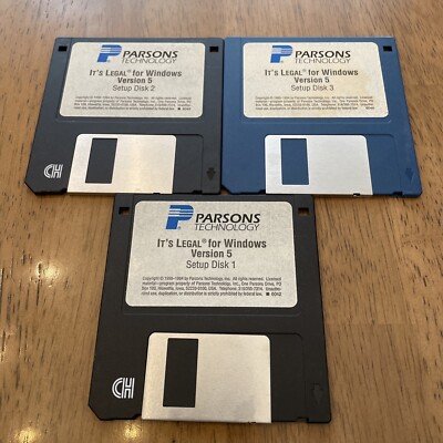 IT'S LEGAL FOR WINDOWS  VERSION 5 SOFTWARE By Parsons Technology 3.5  Floppy