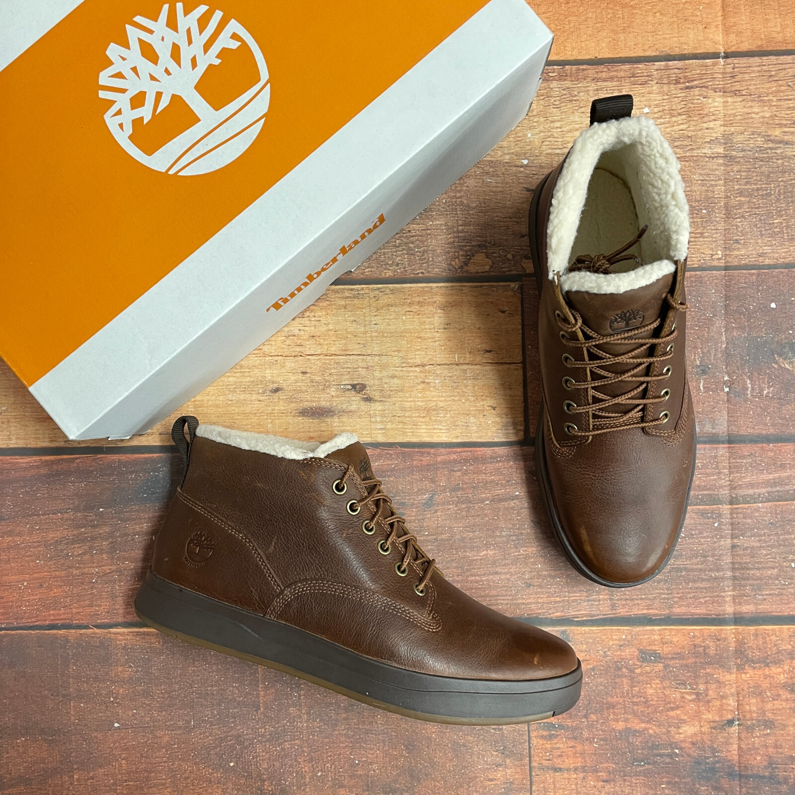 Timberland Men's Davis Square Waterproof Warm Lined Rust