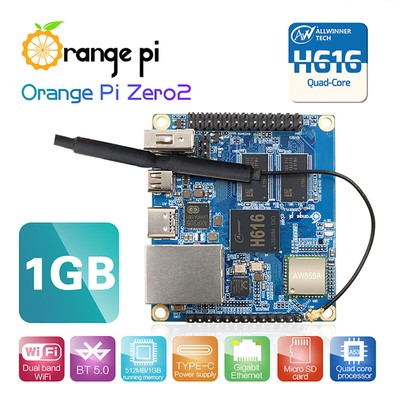 For Orange Pi Zero 2 1GB Ram H616 Chip Support WiFi Android Linux Single Board